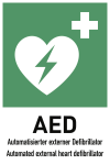 Automatisierter externer Defibrillator (AED), Kombischild, Alu, 200x300 mm 