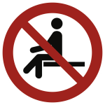 Sitzen verboten ISO 7010, Alu, Ø 100 mm 