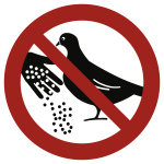 Tauben füttern verboten, Alu, 1,8 mm, Ø 200 mm 