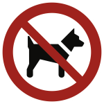 Mitführen von Hunden verboten ISO 7010, Alu, 1,8 mm, Ø 200 mm 