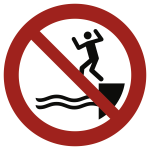 In das Wasser springen verboten ISO 7010, Alu, 1,8 mm, Ø 200 mm 