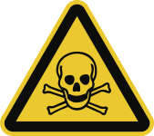 Warnung vor giftigen Stoffen ISO 7010, Alu, 100 mm SL 