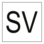 Sicherheitsventil-Kennzeichen SV, Edelstahl, 125x125 mm 