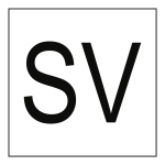 Sicherheitsventil-Kennzeichen SV, verzinkter Stahl, 250x250 mm 