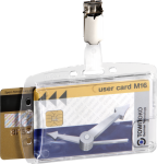 Ausweiskartenhalter DUO mit drehbarem Clip, 87x54 mm, 25 Stück/VE 
