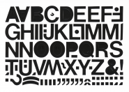 Großbuchstaben schwarz, Folie, 30 mm, 1 Bogen 
