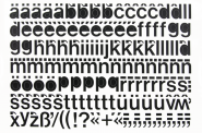 Kleinbuchstaben schwarz, Folie, 50 mm, 1 Bogen 