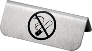 Tischaufsteller Rauchen verboten, Edelstahl, beidseitig lesbar, 85x35 mm 