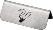 Tischaufsteller Rauchen gestattet, Edelstahl, beidseitig lesbar, 85x35 mm 