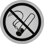 Piktogramm Rauchen verboten, Edelstahl, selbstklebend, Ø 50 mm 