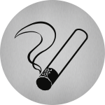 Piktogramm Rauchen gestattet, Edelstahl, selbstklebend, Ø 50 mm 