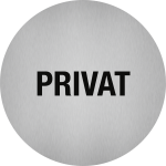 Piktogramm Privat, Edelstahl, selbstklebend, Ø 50 mm 