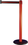 Gurt-Absperrpfosten GLA 28 rot, Kunststoff, 1000 mm Höhe, Gurt 2,3 m schwarz/rot 
