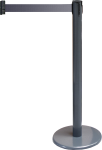 Gurt-Absperrpfosten GLA 45 anthrazit, Stahl, 1000 mm Höhe, Gurt 2,3 m grau 