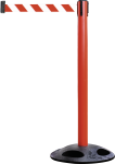 Gurt-Absperrpfosten GLA 25 rot, Kunststoff, 1000 mm Höhe, Gurt 4 m rot/weiß 