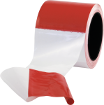 Absperrband, PE-Folie, rot/weiß, 80 mm Breite, 100 m Länge 