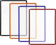 Ersatz-Sichttafeln DIN A4, Kunststoff, Profilrahmen orange, 5 Stück/VE 