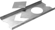 Spachtelschablone "Punkte u. Pfeile", Edelstahl, 100 mm Symbolgröße 
