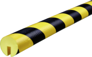 Warn- und Schutzprofil Typ B, gelb/schwarz, Ø 40 mm, Länge 1 m 