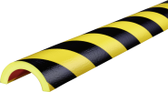 Warn- und Schutzprofil Typ R50, gelb/schwarz, Ø 70 mm, Länge 1 m 