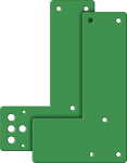 Montageplatte f. Schwenk-Türwächter, an Glasrahmen, r/l verwendbar, grün 
