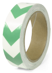Markierungsband m. grünen Richtungspfeilen,nachleucht.,160-mcd,Folie,30mm x 16m 