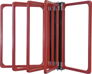 Klapprahmen mit 5 Fächern DIN A4 rot, Kunststoff, 210x297 mm 