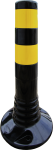 Flexipfosten schwarz mit gelben refl. Streifen, Polyurethan, Ø80 mm, Höhe 450 mm 