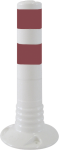 Flexipfosten weiß mit roten reflektierenden Streifen, TPE, Ø 80 mm, Höhe 450 mm 