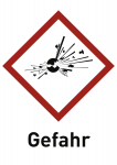 Explosiv (GHS 01) Gefahr, Folie, 18x26 mm, 30 Stück/Bogen 