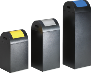 Wertstoff-Sammelgerät WSG R mit Einwurfklappe, Stahl, Gelb, 320x600x320 mm 
