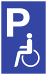 Parkplatzschild - Parkplatz für Behinderte, Alu, 250x400 mm 