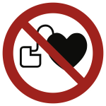 Kein Zutritt für Personen mit Herzschrittmacher ISO 7010, Kunststoff, Ø 200 mm 