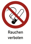Rauchen verboten, Kombischild , Alu, 262x371 mm 