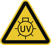 Warnung vor UV-Strahlung, Folie, 200 mm SL 