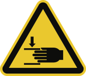 Warnung vor Handverletzungen ISO 7010, Alu, 200 mm SL 