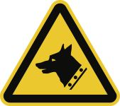 Warnung vor Wachhund ISO 7010, Alu, 200 mm SL 