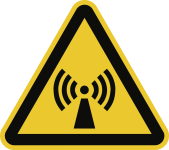 Warnung vor nicht ionisierender Strahlung ISO 7010, Alu, 300 mm SL 