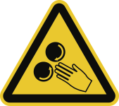 Warnung vor rotierenden Walzen, Folie, 100 mm SL 