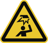 Warnung vor Hindernissen im Kopfbereich ISO 7010, Folie, 100 mm SL 