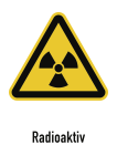 Radioaktiv, Kombischild, Alu, geprägt, 210x297 mm 