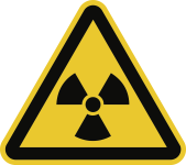 Warnung vor radioaktiven Stoffen... ISO 7010, Alu, 300 mm SL 