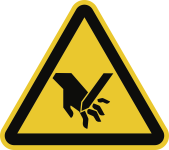 Warnung vor Schnittverletzung, Folie, 50 mm SL, 6 Stück/Bogen 
