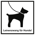 Leinenzwang für Hunde!, Alu, 300x300 mm 