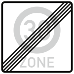 VZ274.2, Ende einer Tempo 30-Zone, Alu, RA1, 600x600 mm 