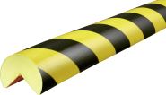 Warn- und Schutzprofil Typ A+, gelb/schwarz, Ø 60 mm, Länge 1 m 