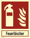Kombischild Feuerlöscher mit Text Feuerlöscher, Folie,nachl.,160-mcd, 200x250 mm 