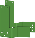 Montageplatte gekröpft, grün für Rahmentüre, DIN rechts, 30 mm Versatz 