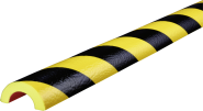 Warn- und Schutzprofil Typ R30, gelb/schwarz, Ø 50 mm, Länge 5 m 