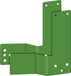 Montageplatte gekröpft, grün für Rahmentüre, DIN links, 30 mm Versatz 